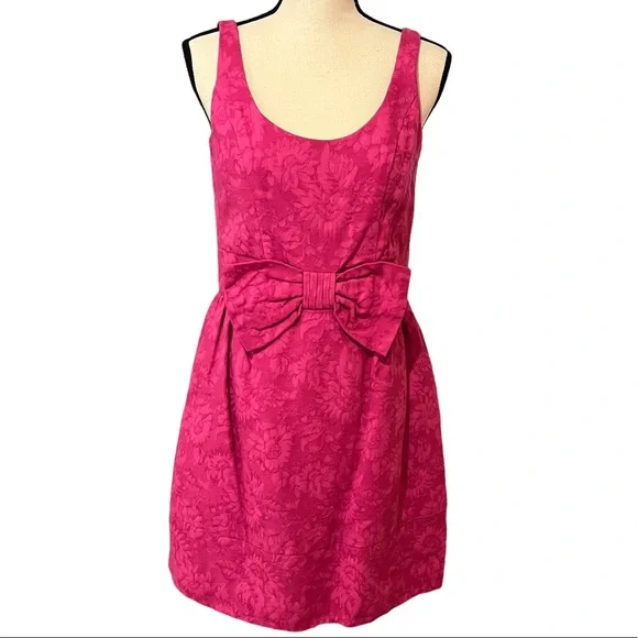 Taylor Dresses | Nwt Taylor Fuchsia Floral Bow Fit & Flare Dress | Color: Pink | Size: 6 | Johannalisa426's Closet